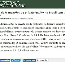 Nmero de transaes de private equity no Brasil tem queda em 2018